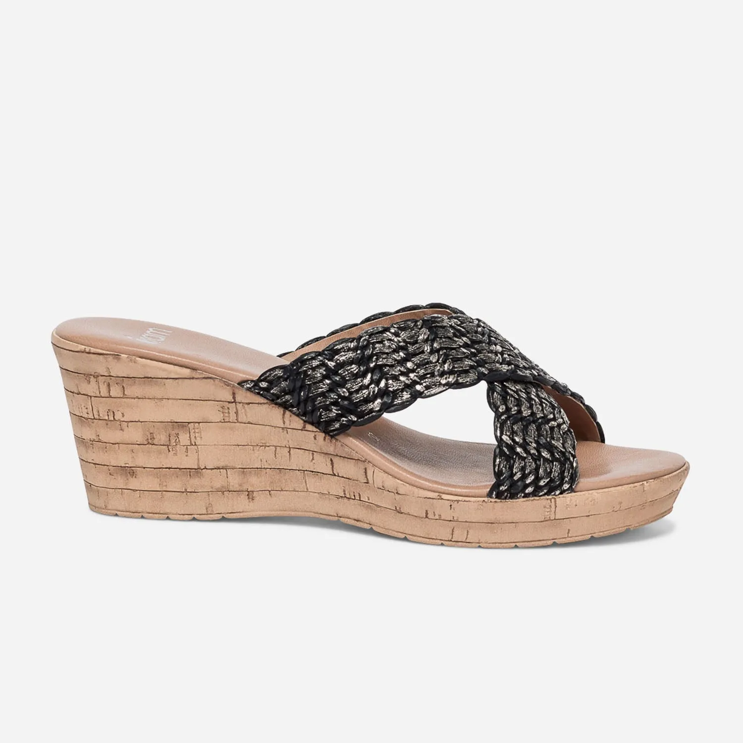 Mule à brides noires et or - Mules / Tongs Femme | ERAM