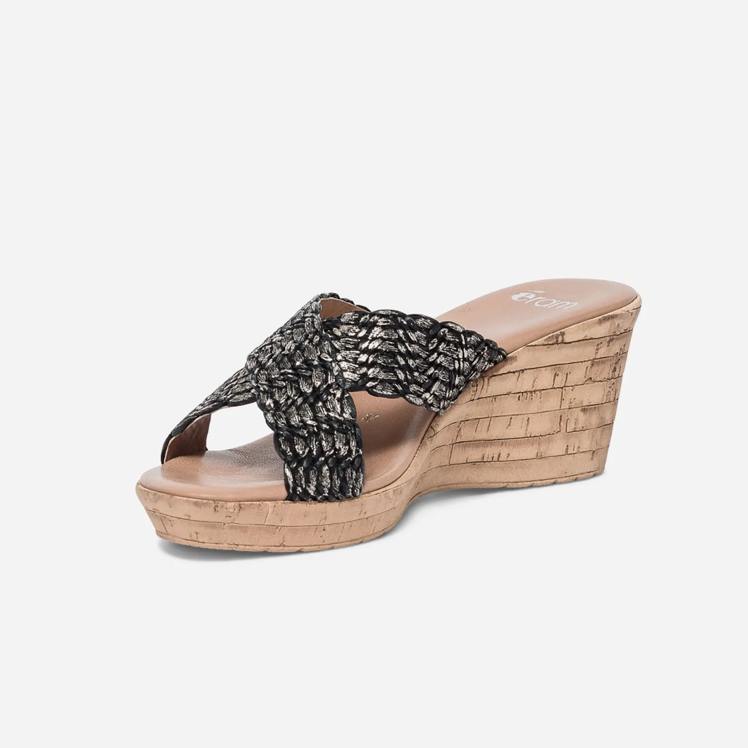 Mule à brides noires et or - Mules / Tongs Femme | ERAM