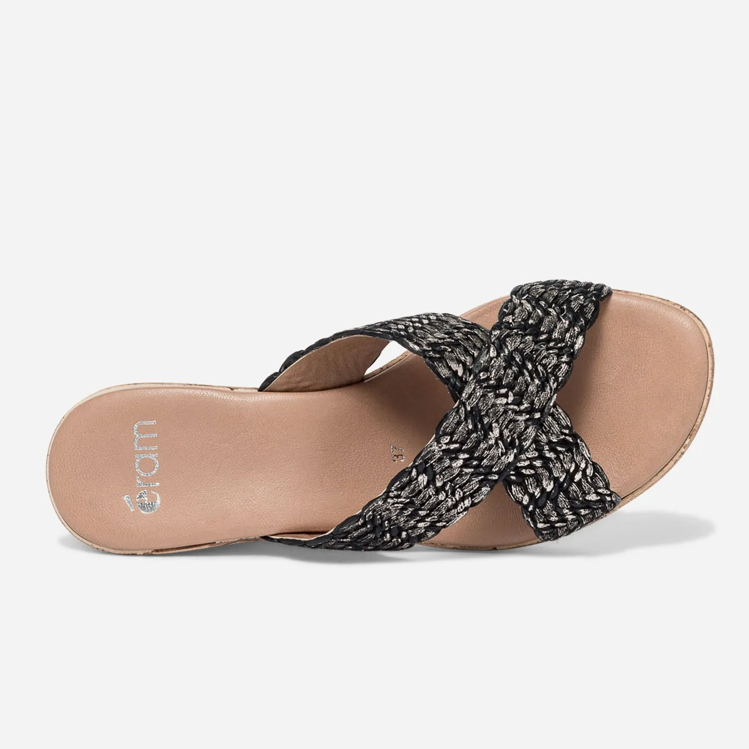 Mule à brides noires et or - Mules / Tongs Femme | ERAM